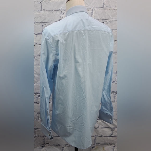 Burberry Men's Dress Shirt Formal Gatsby Blue Classic Fit Large 16 x 34 / 41 EU - Picture 11 of 16